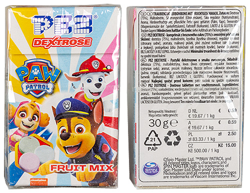 PEZ - Dextrose Packs - Paw Patrol