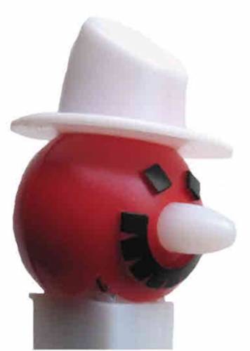 © Susan Larson PEZ - Christmas - Misfits - Snowman - Yellow Head, White Stem - C