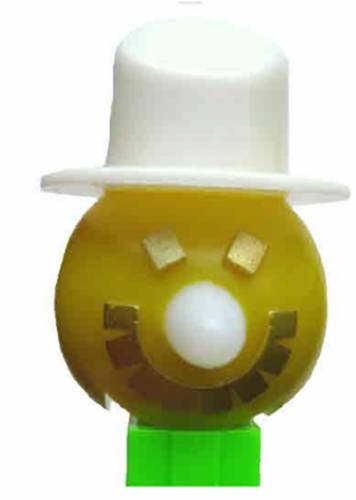 © Susan Larson PEZ - Christmas - Misfits - Snowman - Yellow Head, Green Stem - C