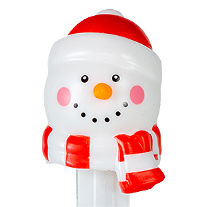 PEZ - Christmas - Snowman - beenie and scarf, with play code, bright white - F