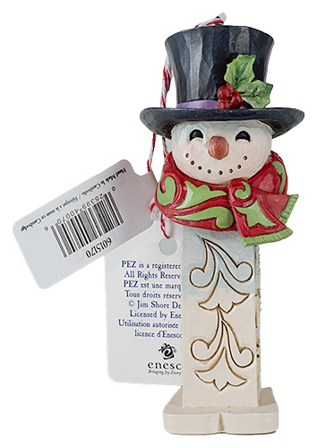 PEZ - Ornaments - Jim Shore - Snowman PEZ Stone Resin