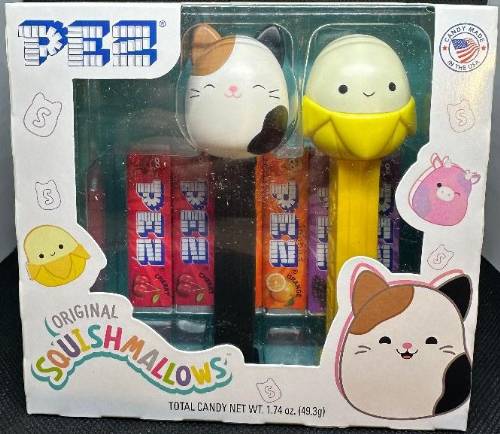 PEZ - Squishmallows - Squishmallows Twin Pack Cat Cam & Banana Junie